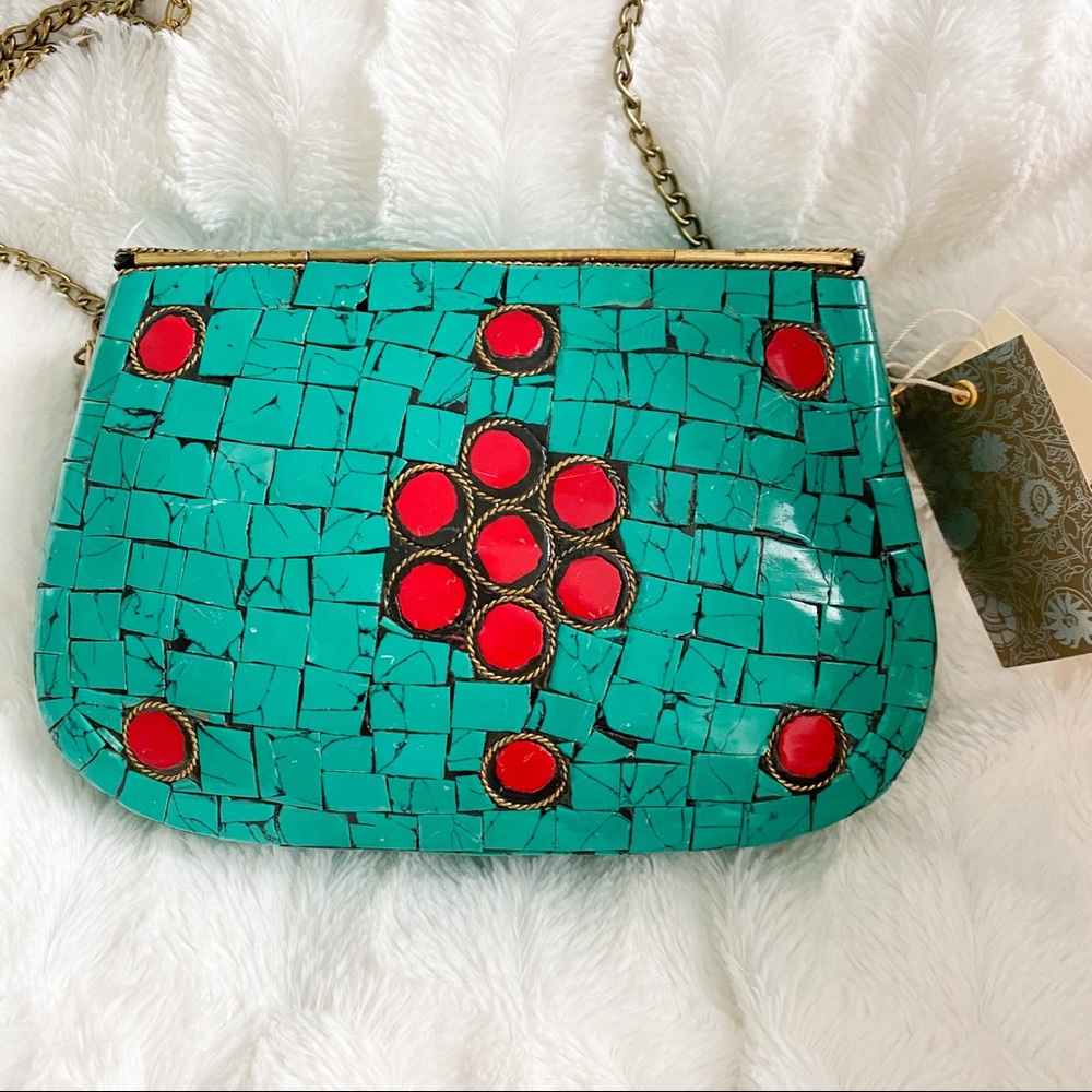 Anthropologie ANTIK KRAFT Metal Clutch Purse - Picture 3 of 13